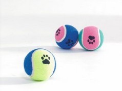 I.P.T.S. Игрушка д/собак Мячик теннисный с отпечатками лап, разноцветный 6,5см