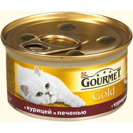 Gourme Gold \ Гурме Голд консервы для кошек Курица с Печенью кусочки в подливе