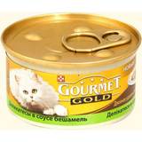 Gourme Gold \ Гурме Голд консервы для кошек Деликатесы в соусе Бешамель (Кролик, Печень)