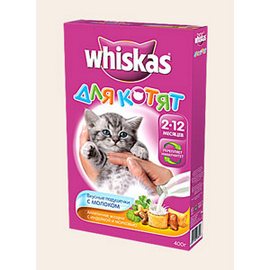 Whiskas \ Вискас сухой корм для котят Вкусные подушечки с молоком «Ассорти с индейкой и морковью»