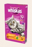 Whiskas \ Вискас сухой корм для кошек старше 8 лет подушечки/паштет Птица