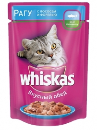 Whiskas \ Вискас консервы для кошек Рагу Лосось/Форель