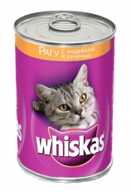 Whiskas \ Вискас консервы для кошек Рагу с индейкой и печенью