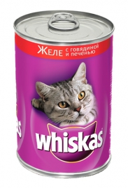 Whiskas \ Вискас консервы для кошек Желе с говядиной и печенью