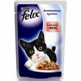 Феликс для кошек Лосось аппетитные кусочки в желе